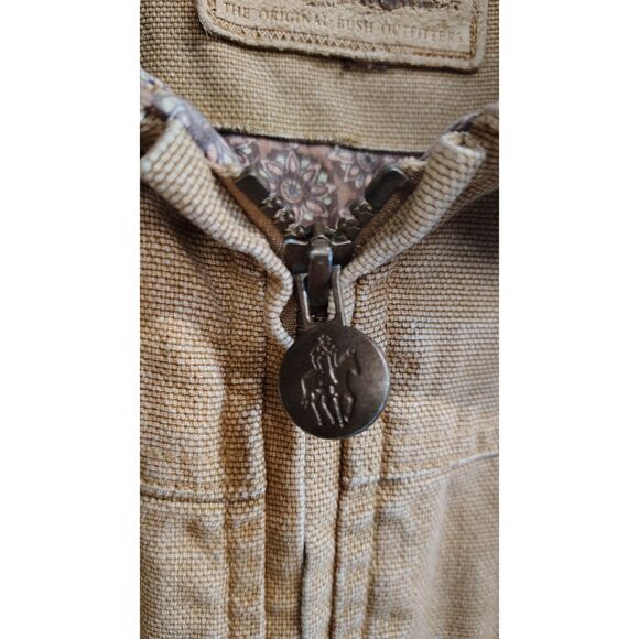 Outback Trading Co Women's XL Tan Floral Lining Zip-Up Ranch Jacket - Picture 4 of 9